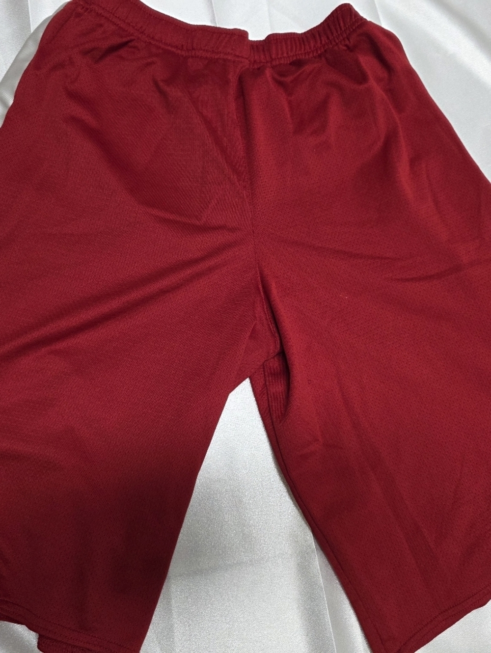 Nike Red Athletic Mesh Shorts with White Side Panels - Picture 8 of 8